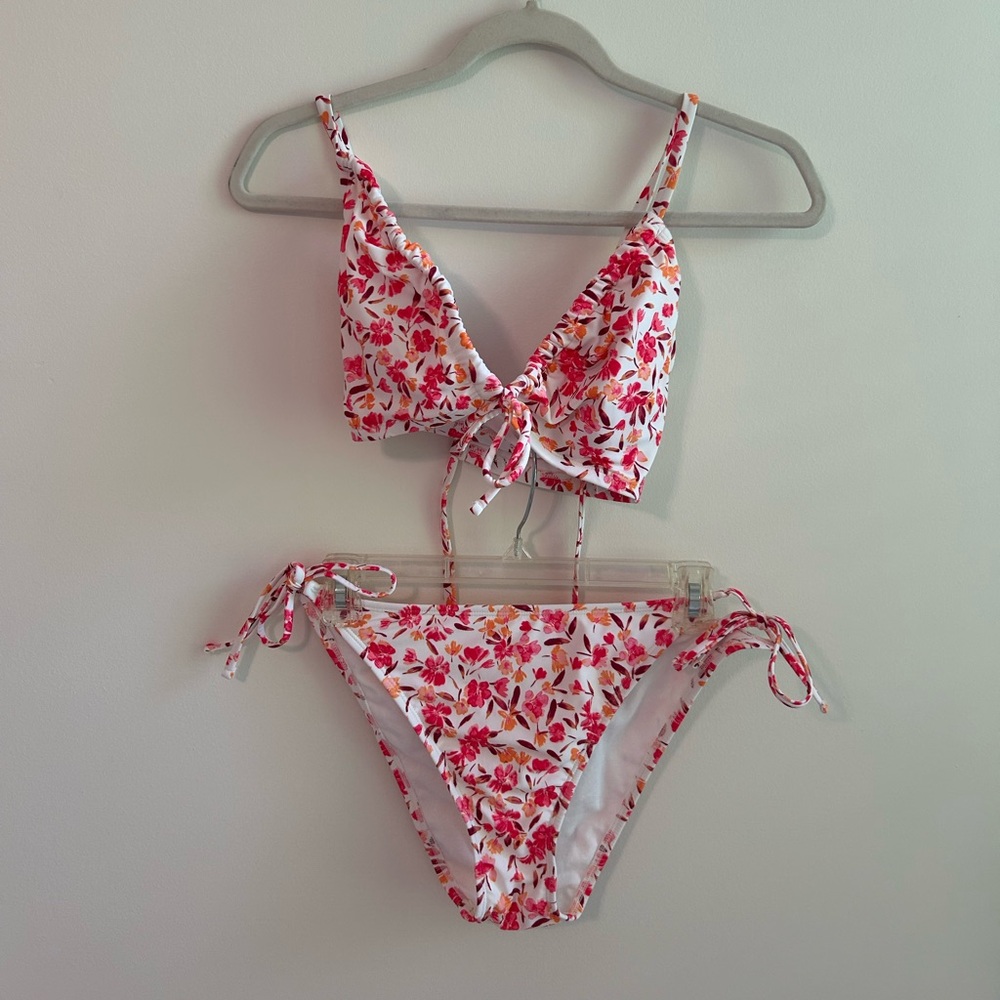 Shade & Shore Floral Bikini - Pink and Orange